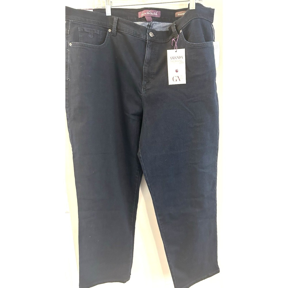 Gloria Vanderbilt Women's Amanda Stretch Denim Jean, Dark Blue, Size: 22W CL110